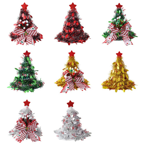 Santa Hat Tree Toppers Ornament Plastic Fabric Materials-02 1