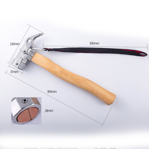 Martillo Multifunción De Con Mango De Madera Plata 1