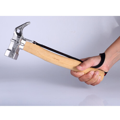 Martillo Multifunción De Con Mango De Madera Plata 2