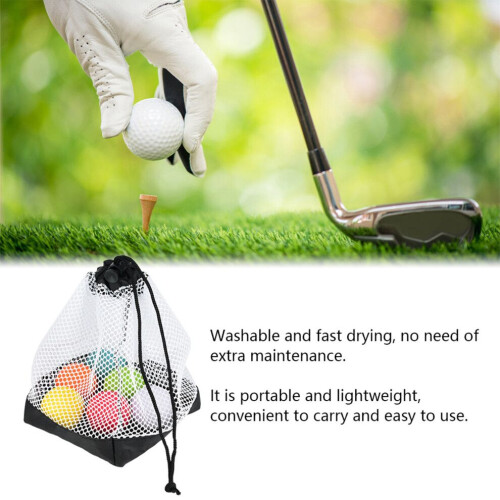Nylon Mesh Drawstring Pouch 36 Golf Balls Holder Storage Net Bag Golf Accessory 2