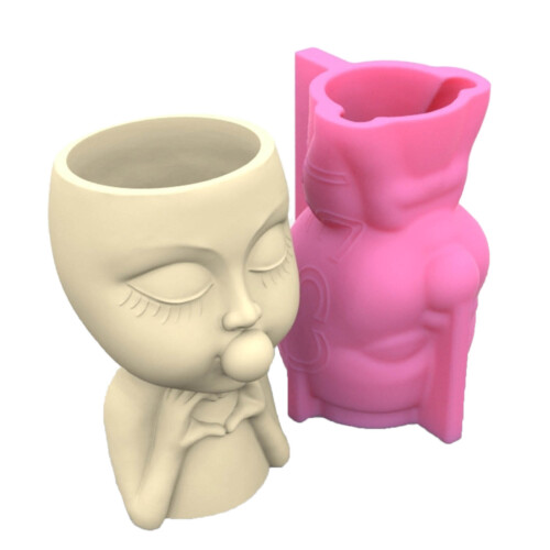 Durable Silicone Mold DIY Mini Flower Pots Casting Mould-531