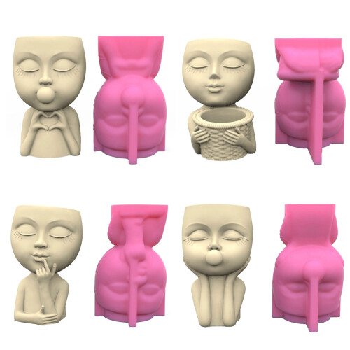 Durable Silicone Mold DIY Mini Flower Pots Casting Mould-531 1
