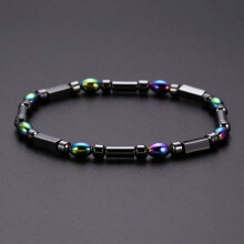 Set van 3 zwarte acryl enkelbandjes in de vorm van galstenen, 7 cm, stijlvolle accessoires