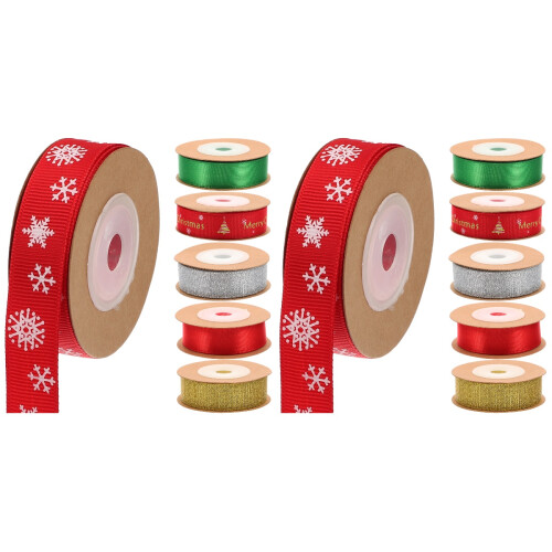 2 Count Wrapping Ribbon For Presents Chrustmas Bow Making Ribbons 1