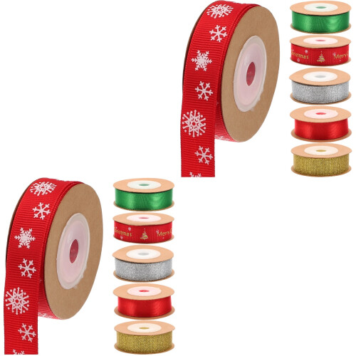 2 Count Wrapping Ribbon For Presents Chrustmas Bow Making Ribbons 2