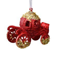 Weather proof Snowflake Christmas Decors Glittered-Pumpkin Cart