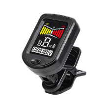 Draagbare clip-on gitaartuner met LED-achtergrondverlichting, 23 g, 32 x 47 x 50 mm