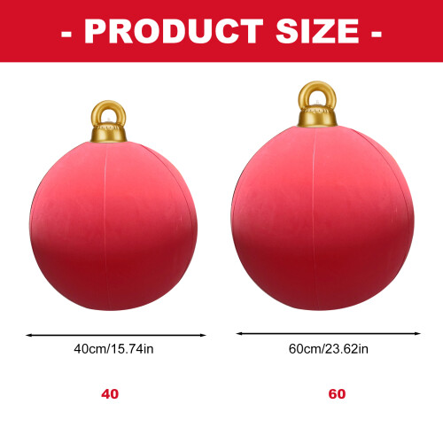 Christmas Flocking Inflatable Decors Set 2PCS Weather-Red 40cm 2