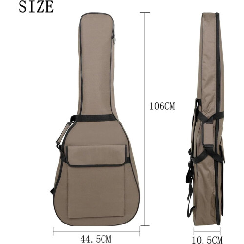 41 Inch Guitar Bag Acoustic Classical Case Soft Carry Bag Polyester Double Shoulder Backpack Black 2