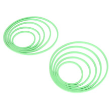10pcs EVA Fish Feeding Ring Set, 8-20cm, Green Aquarium Accessories
