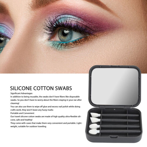 Versatile 4Pcs Silicone Swabs Kit for Ears & Precise Makeup Fixes 2