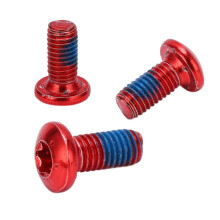 Set van 12 rode M5x11,5mm anti-vibratie bouten/schroeven voor fietsschijfremmen