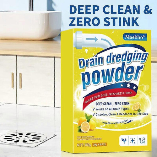 (ROSE) Sewer unblocking powder, pipe cleaning powder, unblocking agent, bubble powder, floor drain clogging dissolution, odor removal 2