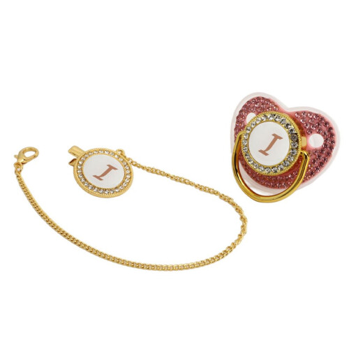 Sucette dorée pour bébé avec strass, en silicone, 6-18 mois 2