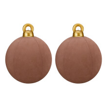 2Pieces Premium Flocking Inflatable Holiday Ornament-Brown 40cm