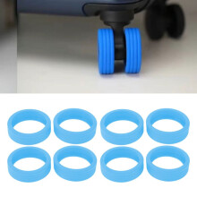 Housses de roues de valise en silicone bleu - Protection silencieuse et anti-rayures