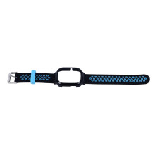 Vervangende siliconen PC-horlogeband met hoesje voor Honor Watch 4, zwartblauw