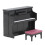 Dollhouse Piano Model with Stool, Plastic, Black, 15cm 1