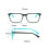 Elderly Reading Glasses with Blue Light Filter +100 Green Inside Black Frame 2
