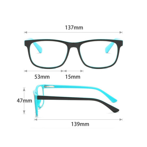 Elderly Reading Glasses with Blue Light Filter +100 Green Inside Black Frame 1