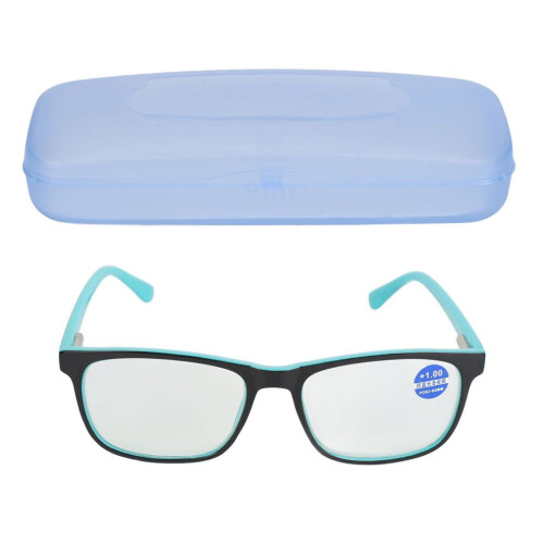 Elderly Reading Glasses with Blue Light Filter +100 Green Inside Black Frame 2