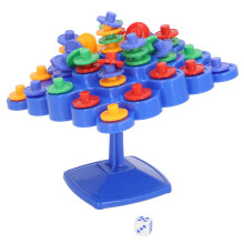 Balancierbaum-Spielzeug für Kinder, 14 x 14 cm großer Kunststoff-Stapelturm mit Balance-Scheibe