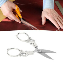 Retro Stainless Steel Embroidery Scissors Portable Shear Sewing Supplies Silver