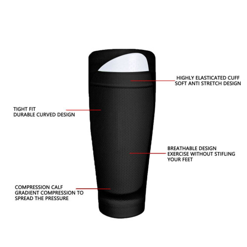 Soccer Shin Guards Sleeves Double Layer Compression Calf Sleeves M 1