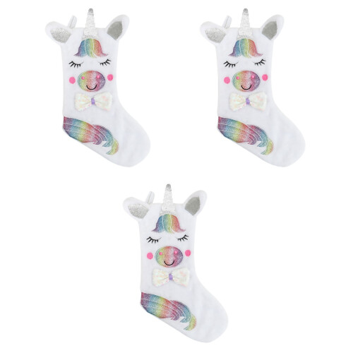 3 Pieces Christmas Stocking Gift Bag Ornaments Decorative Hanging 2