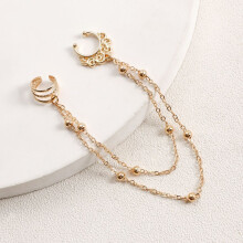 Gold Nose Rings Hoop Chain Tassel Earrings for Women Girls Ethnic Style ZW533