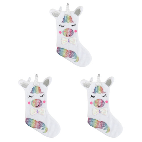 3 Pieces Christmas Stocking Gift Bag Ornaments Decorative Hanging 1