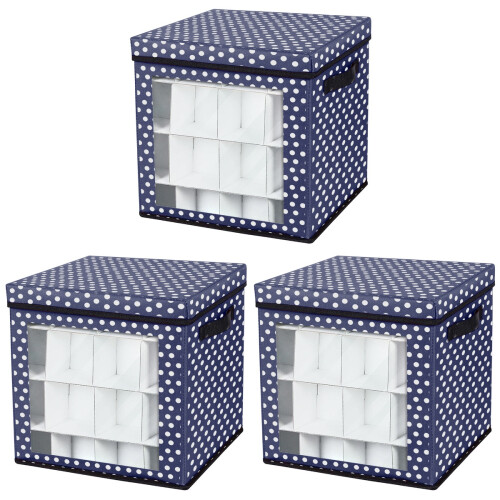 3 Pack Christmas Ball Storage Box Holiday Décor Holder Container 1