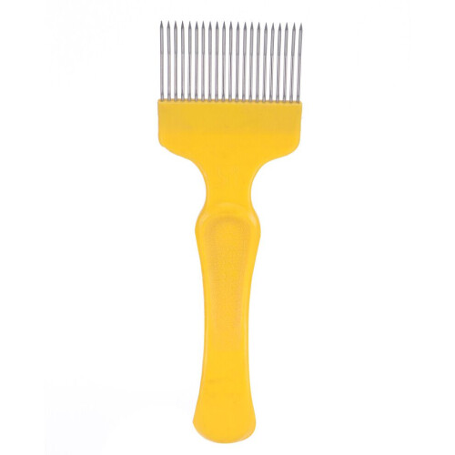 21 Tines Honey Uncapping Fork Stainless Steel Beekeeping Tool Yellow 1