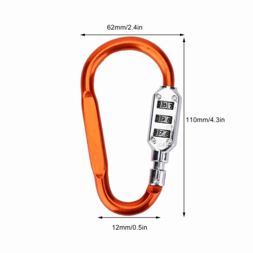 Cadenas à bagages orange résistant : code réinitialisable, compact et facile à transporter 1