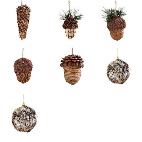 Oversized Pinecone Holiday Decoration-6CM champagne color 1