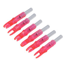 Culatas de flecha iluminadas con LED de 6,2 mm, duraderas, 6 unidades, rojas, para caza nocturna