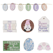 Wooden DIY Craft Cutouts Easter Bunny Carrot Ornaments Unfinished Wooden Hanging Decorations With Holes For Painting And Crafting Spring Party Home Be