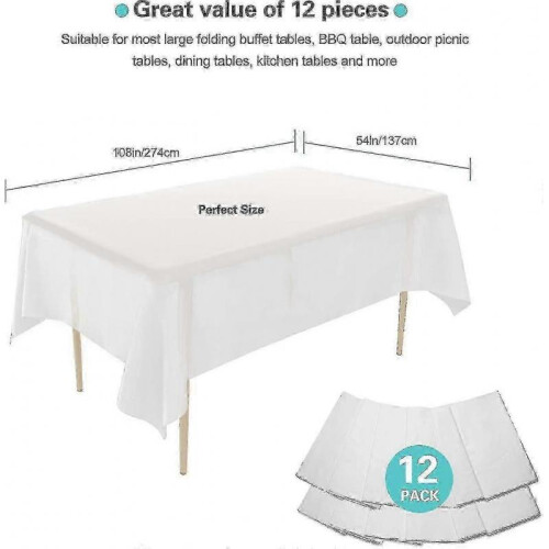 Clear Plastic Rectangular Disposable Tablecloth, 1.37 X 2.74 M - Durable and High Resistance 2