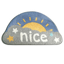 Non Slip Backing Bath Mat, Multiple Uses Cute Rainbow Design for Bedroom Tub Shower Decor, 28" x 18"