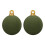 2PCS Large Flocking Inflatable Christmas Ball-Olive 40cm 1