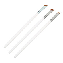 Lot de 3 pinceaux en nylon blanc : outils pour eyeliner, sourcils et correcteur