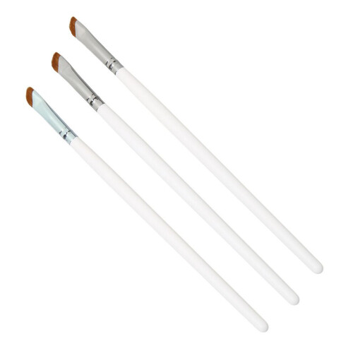 3pcs White Nylon Brushes: Eyeliner Eyebrow and Concealer Tools 2