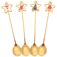 4Pcs Tematiska Julklappsskedar Blandningskedar Dessertskedar