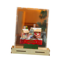 Wooden Christmas Music Box Model Building Block Family Craft-3