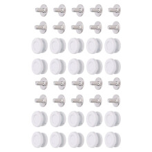 20 set skosnörennitar 9x5mm öljetterknappar 2.5x5.5mm kryssskruvar skosnören fästen set vit