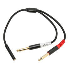 Cable divisor de audio de 3,5 mm a 6,35 mm doble de 13,8 pulgadas para sonido equilibrado