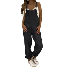 (2XL, Black) Women Plus Size Jumpsuit Casual Loose Trendy Comfy Dungarees Romper Daily Simple