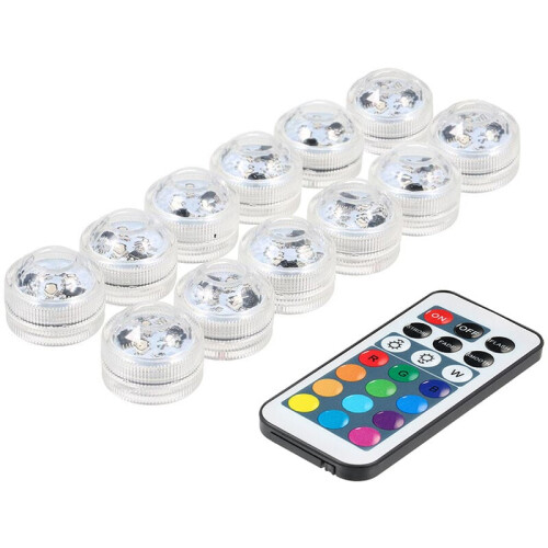 Μίνι υποβρύχια φώτα LED, αδιάβροχα υποβρύχια κεριά τσαγιού με τηλεχειριστήριο, 1