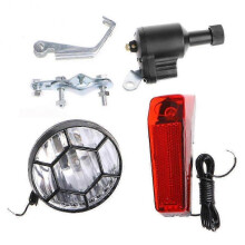Motorized Bike Bicycle Friction Generator Dynamo LED Head Tail Light Accessories hwy