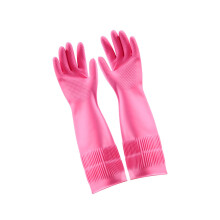 Latex Gloves Quick Drying Tear Resistant For Kitchen Dishwashing And Household Cleaning Rose Red Size L